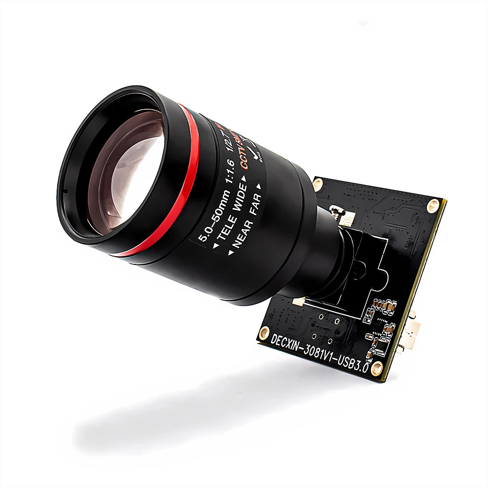 Global Shutter USB3.0 Camera 2.3MP 120FPS Plug And Play M12 Varifocal Lens 10X Zoom Video Camera for Machine Vision Live Stream