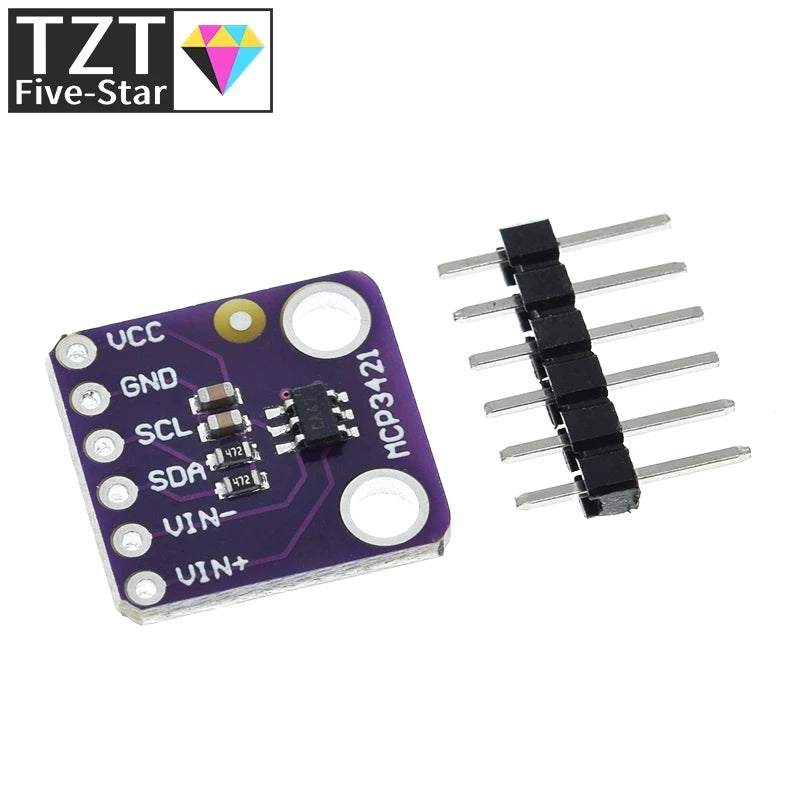 TZT 1/3PCS MCP3421 I2C Delta-sigma Evaluation Module Board For PICkit Serial Analyzer Module GY-MCP3421