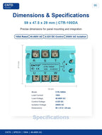 CNTD CTR-100DA 3 Phase Solid State Relay 100A 40-480V AC DC Control SSR Zero Crossing Industrial Relay for Heater Motor
