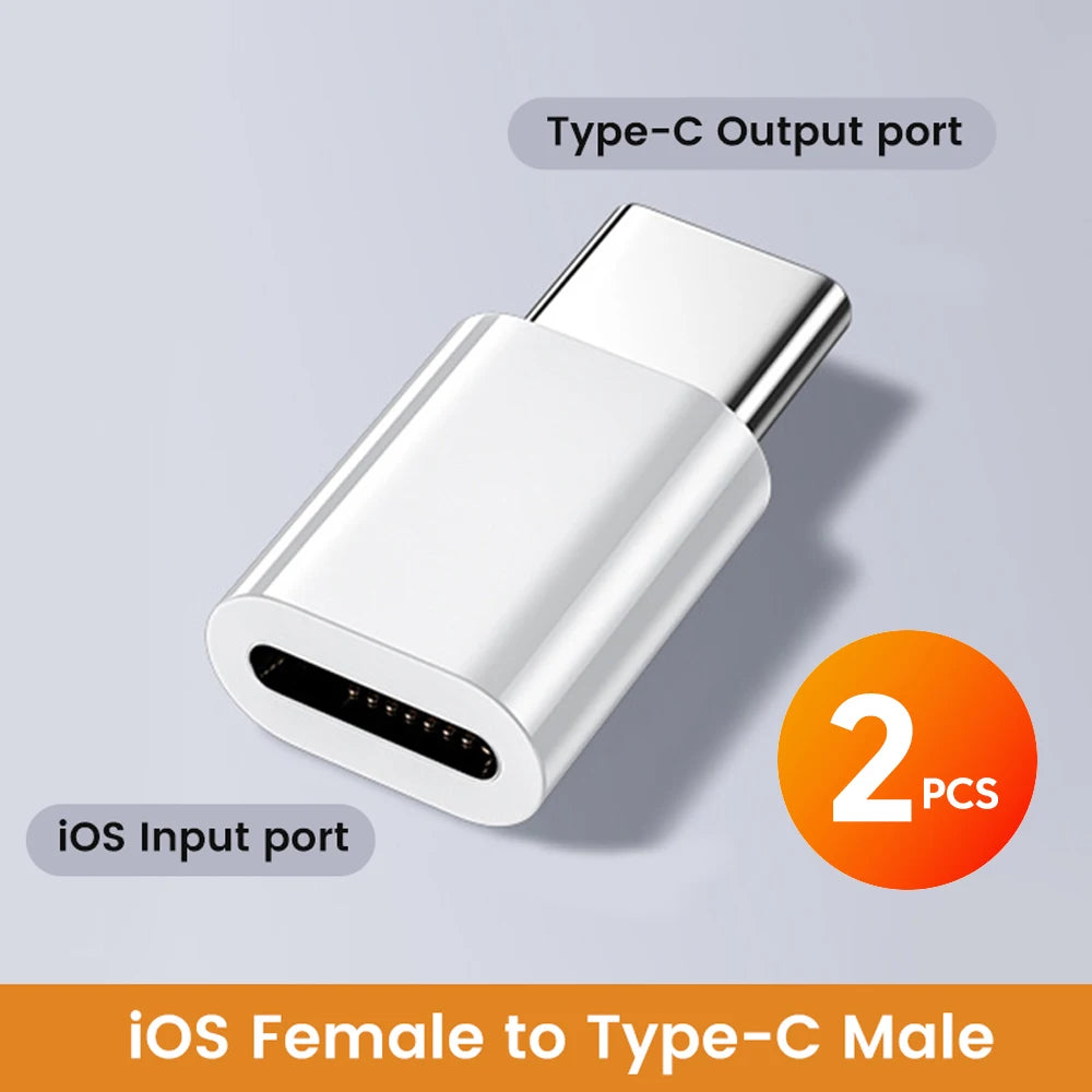 2PCS USB C To Lightning Adapter Lightning Female to Type C Male Converter High Speed Charging Connector For iPhone 15 16