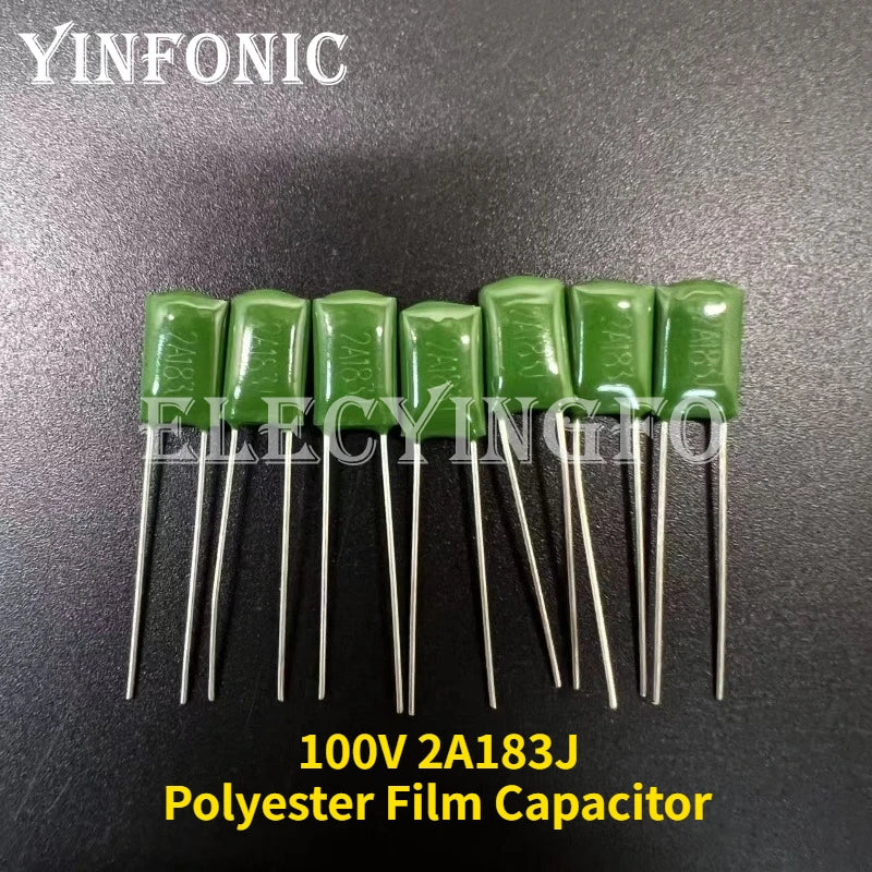 50Pcs/200Pcs Mylar Film Capacitor 100V 2A183J 18nF 2A183 5% Polyester Film capacitor
