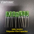 50Pcs/200Pcs Mylar Film Capacitor 100V 2A183J 18nF 2A183 5% Polyester Film capacitor