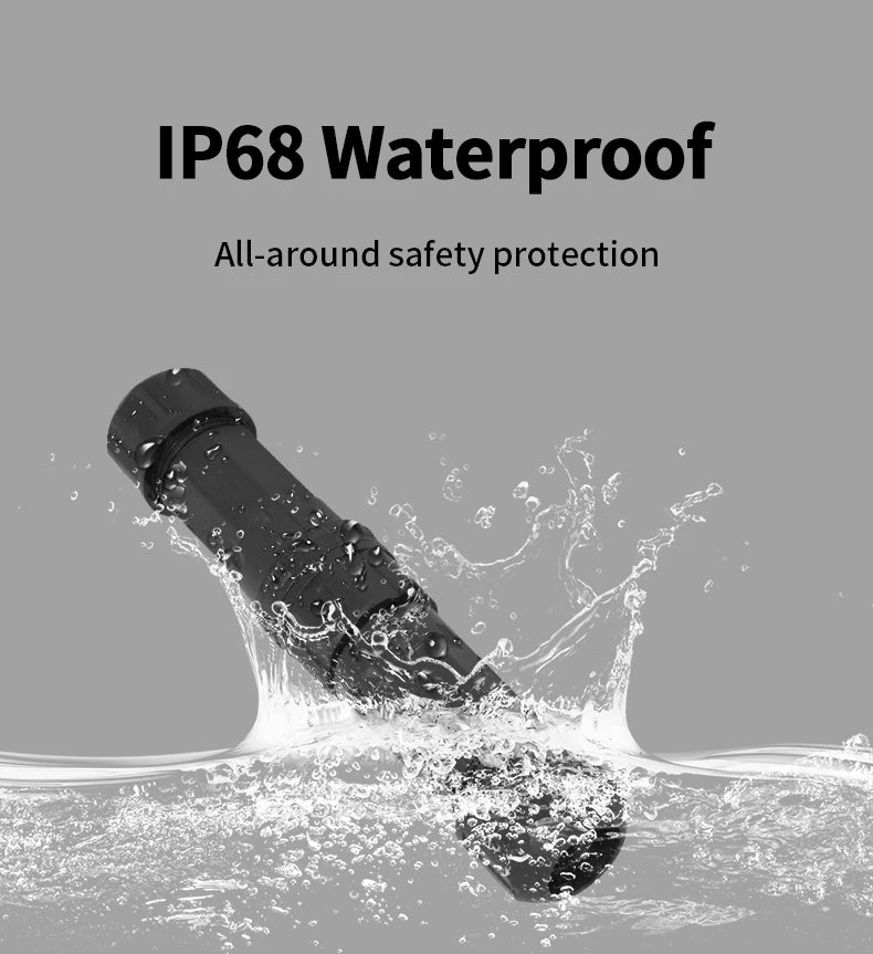 IP68 Electrical Waterproof Connector Wire Cable 2/3/4/5 Pin Outdoor Plug Straight Quick Screw Conductor Connector