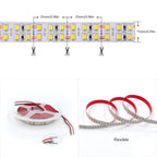 12V 24V LED Strip SMD 2835 Flexible LED Tape 5M 120 240 480Leds/m Waterproof Ribbon Diode Room Decor Warm Natural Cool White