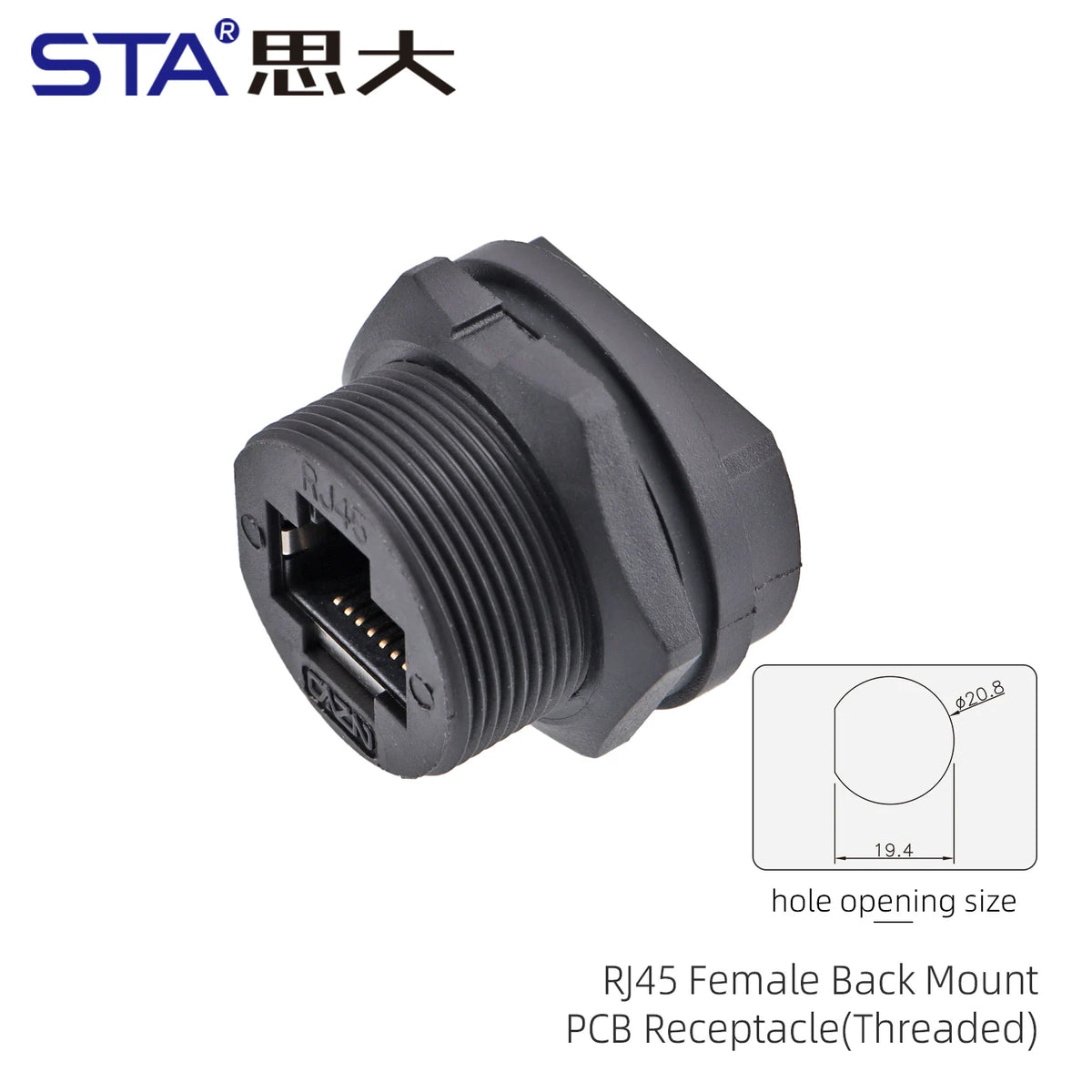 OEM/ODM RJ45 IP67/68 Waterproof Ethernet Aviation Round Connector Threaded Female PCB POE Network Cable socket