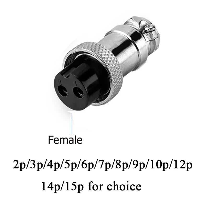 1pcs GX12 GX16 GX20 Air Aviation Connector 2/3/4/5/6/7/8/9/10/11/12/14/15Pin Panel Nut AV Power Plug Socket Core Wire Connector