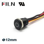 12mm 12V IP65 Symbol Push Button Switch Waterproof Plastic Button Momentary  for Racing Car & Boat - Dashboard Warning