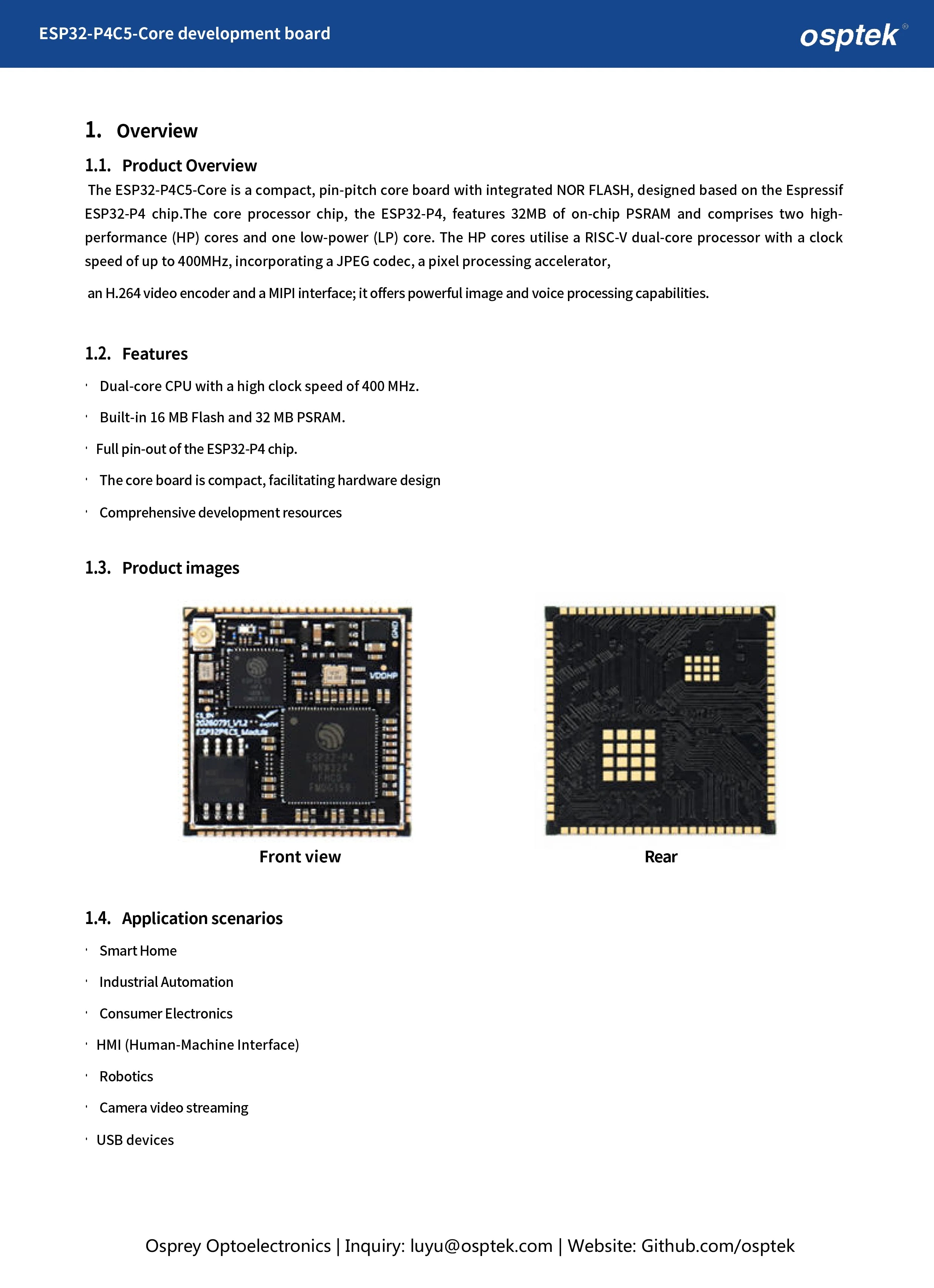 ESP32-P4C5 Microcontroller Module