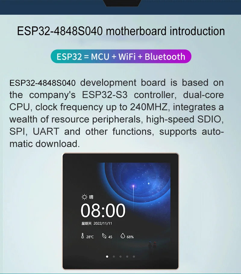 ESP32-S3 Arduino LVGL WIFI&Bluetooth Development Board 4.0 "480 * 480 Smart Display 4.0 inch LCD TFT Module Capacitive Touch