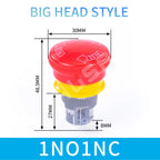 16mm22mm Ultra Short Style emergency stop button switch waterproof mushroom head Rotation reset Anti-slip with lights