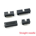 10PCS DC3 Header 6P/8P/10P/14P/16P/20P/30P/34P/40P 2.54mm Socket Male Double Row Straight Needle Curved Needle PCB Connector