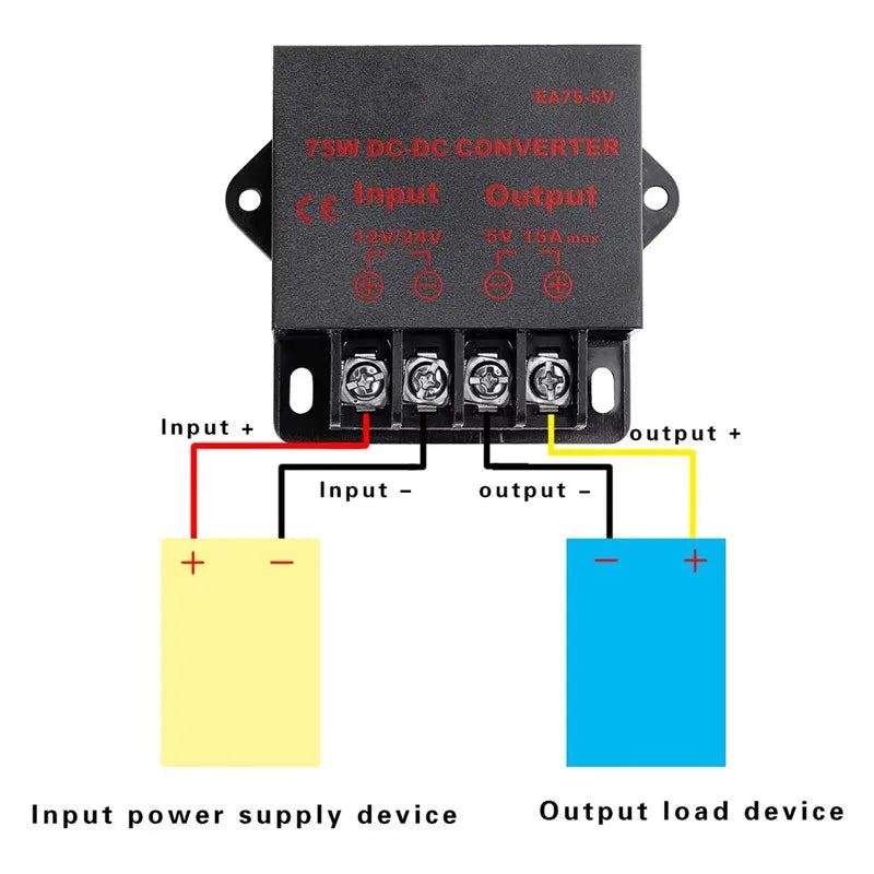 12V 24V to 5V 5A 10A 15A DC DC Converter Step Down Voltage Regulator Buck Converter Car Power Supply Transformer Module
