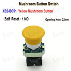 1Pcs XB2-BG21 XB2-BA31 XB2-BS54 22mm Knob Key Start Inching Power on Button Switch Self Reset Small Mushroom Head Emergency Stop