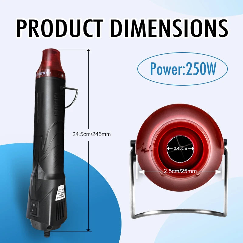 220V Hot Air Gun Soldering Temperature Blower Gun DIY Crafts Electric Power Hot Dryer Mini Heat Gun For Shrink Tubing Car Wrap
