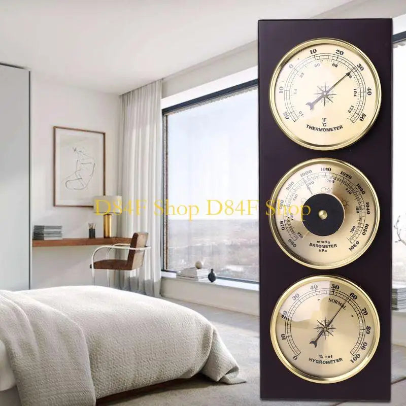 D84F Set Wall Mounted Thermometer Barometer Hygrometer for Household