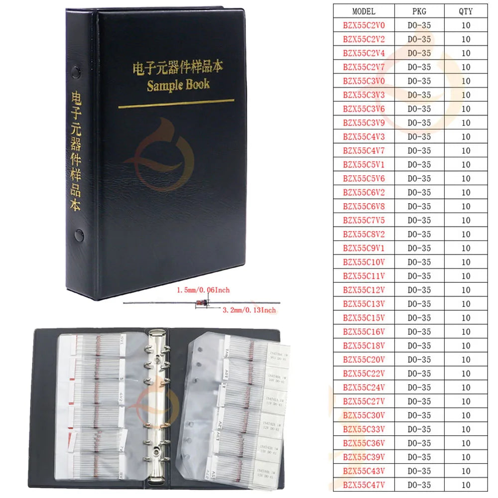 DIP SMD Zener Diode Fast Switching Schottky TVS Diode Assorted Kit 1N4007 1N5408 FR207 1N5819 1N5822 1N4148 10A10 M7 SS14 2V-47V