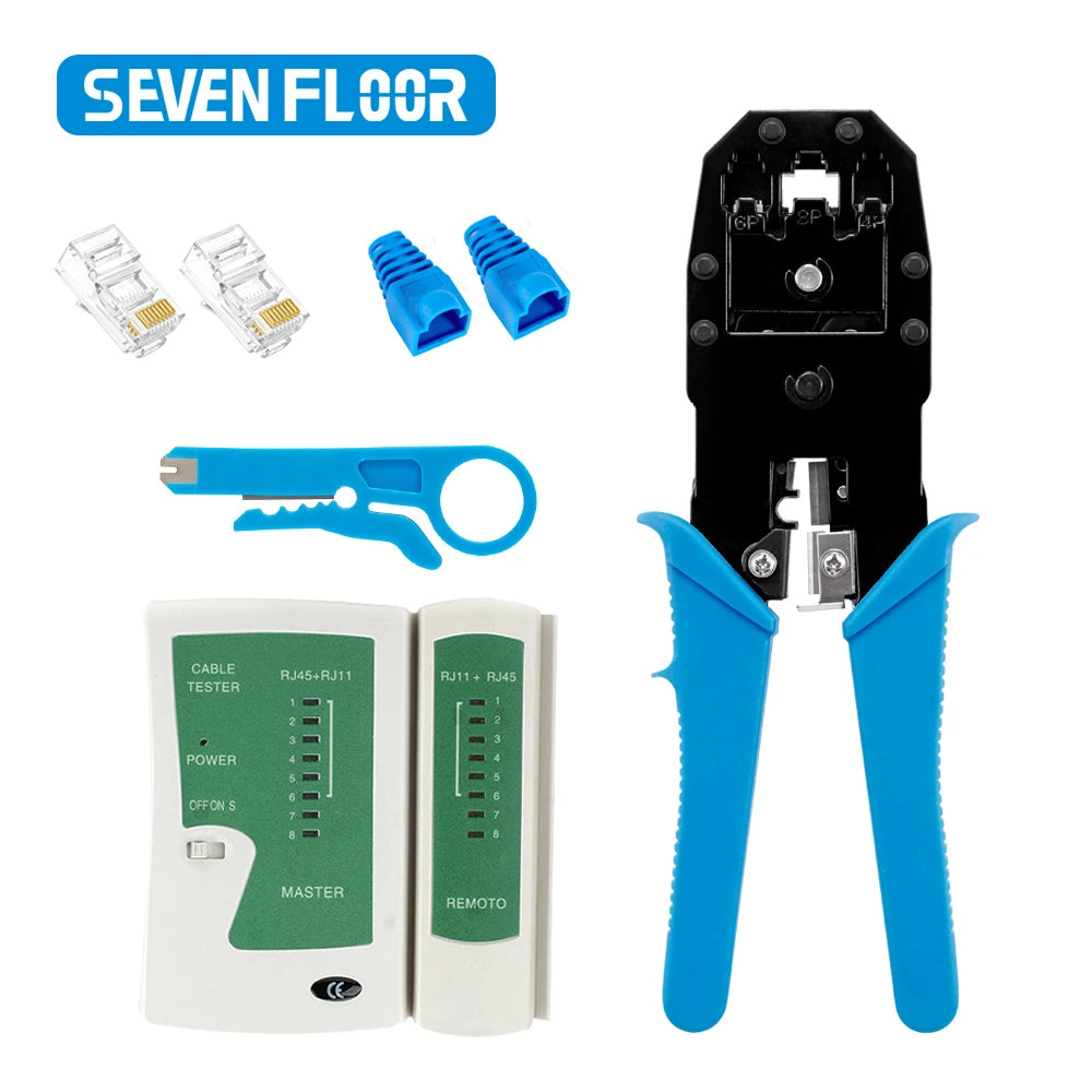 RJ45 RJ11 RJ12 Computer Network Repair Tool Kit LAN Cable Tester Wire Cutter Screwdriver Pliers Crimping Maintenance Tool Set