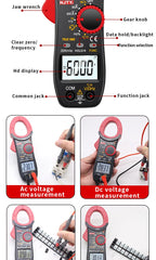 Digital Clamp Meter DC/AC Volt Amp Ohm Diode Multimeter Ammeter Multitester Current Voltage Resistance Tester NCV NJTY 3266TA