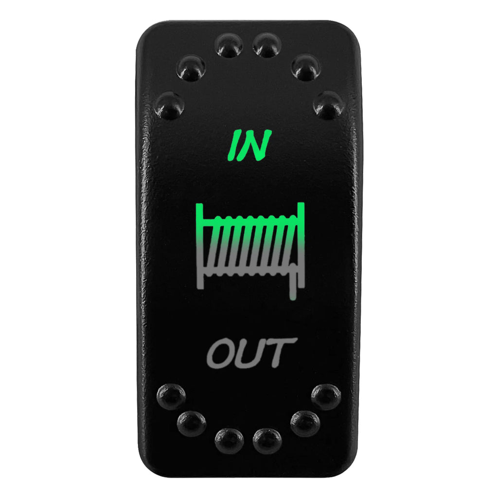 12V/24V Waterproof DPDT Momentary Rocker Switch ON-OFF-ON Arrows Winch In/Out Up/Down Toggle for Jeep, Dump Trailer, Truck, Boat