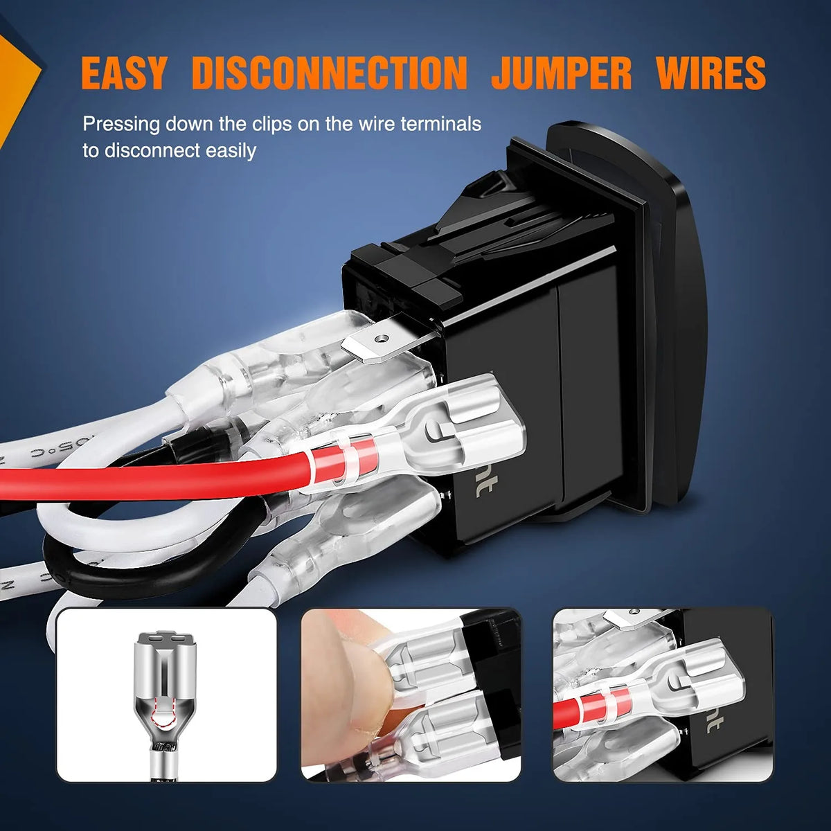 Nilight Momentary Rocker Switch (ON)-Off-(ON) Toggle Switches DPDT 7Pin 12V 24V on Off on LED Switch for Cars Trucks Caravans Boats Winch Pump with Jumper Wire