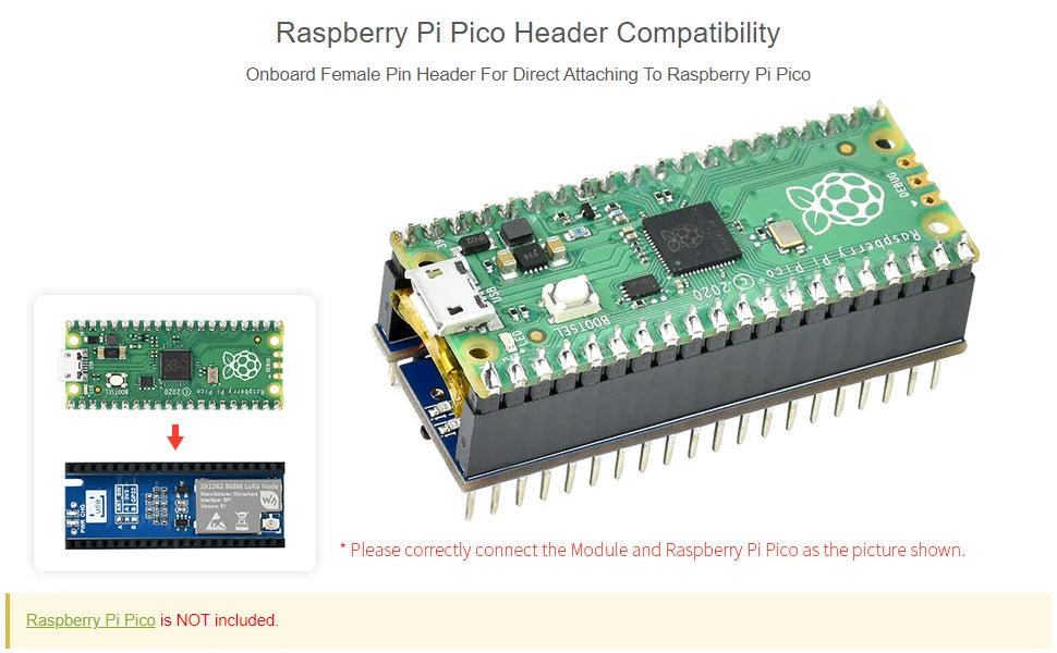 SX1262 LoRa Node Module Raspberry Pi Pico LoRaWAN Choice Of Frequency Band SX1262 LoRa Node Module