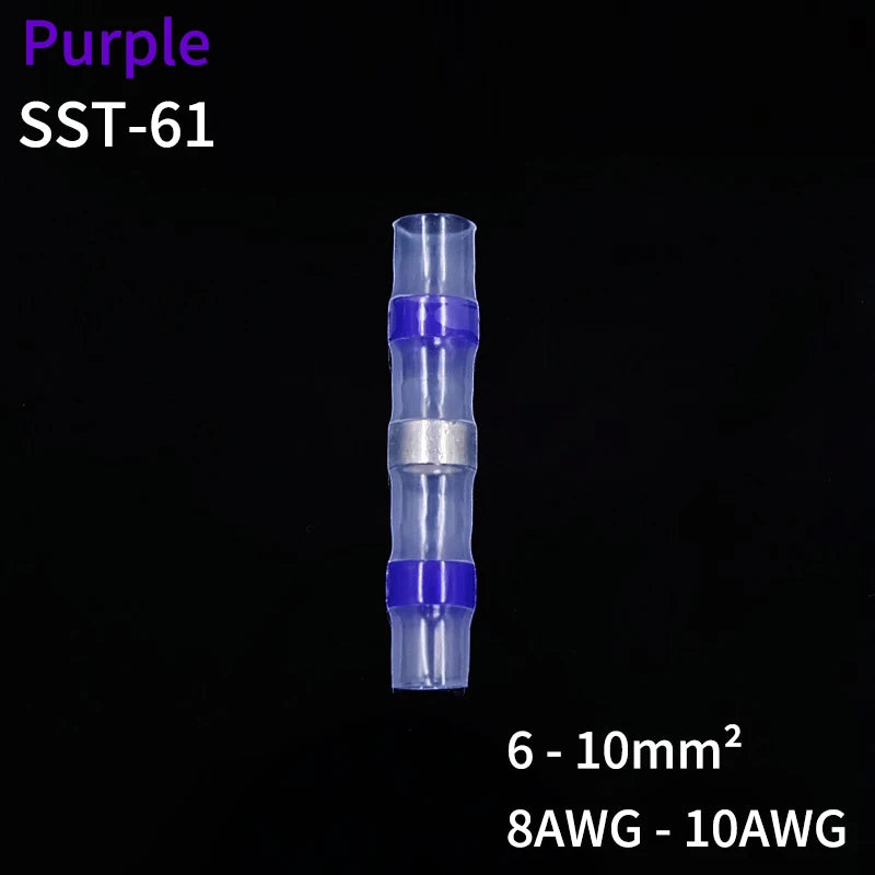 10/50/500pcs Solder Seal Wire Connectors 3:1 Crimp Heat Shrink Insulated Electrical Terminals Butt Splice Waterproof Sleeve