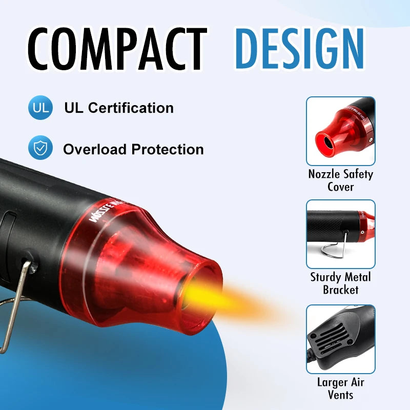 220V Hot Air Gun Soldering Temperature Blower Gun DIY Crafts Electric Power Hot Dryer Mini Heat Gun For Shrink Tubing Car Wrap