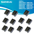100Pcs SMBJ20CA SMBJ18A SMBJ24CA SMBJ22CA SMBJ22A SMBJ24A SMBJ20A SMBJ18CA SMBJ SMBJ17CA BX SMBJ17A TVS Diode