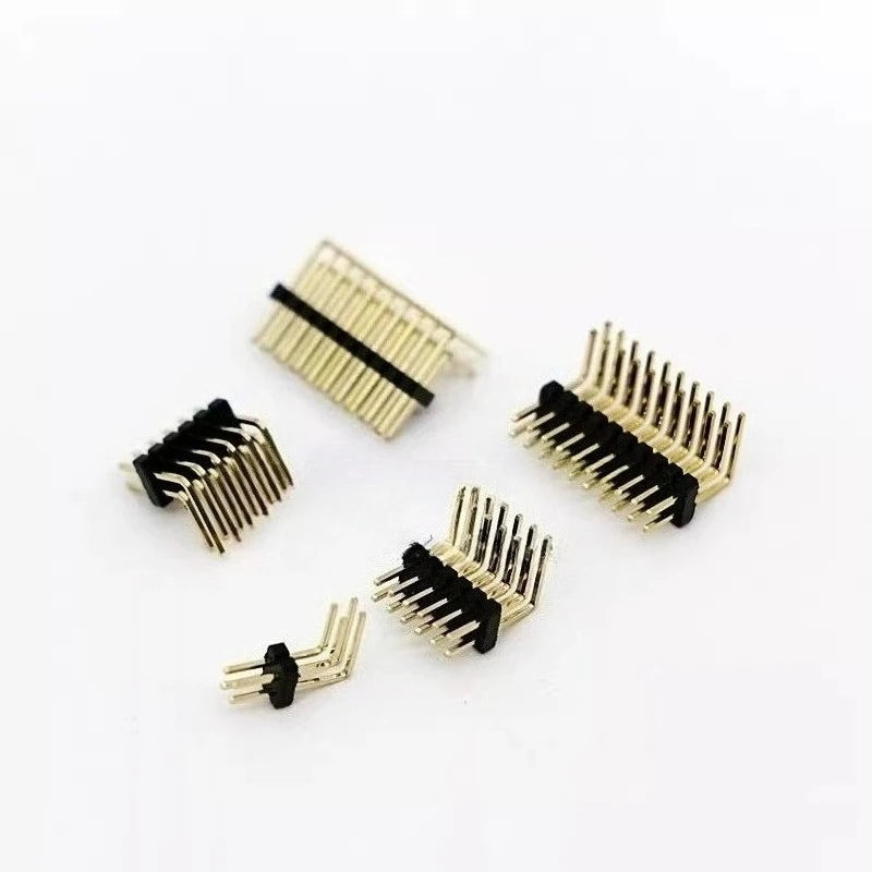 10pcs 1.27mm Pitch Dual Row Bent Right Angle 90 Degree 2*2/3/4/5/6/7/8-50P Dual Row Male Pin Header PCB Board Connector