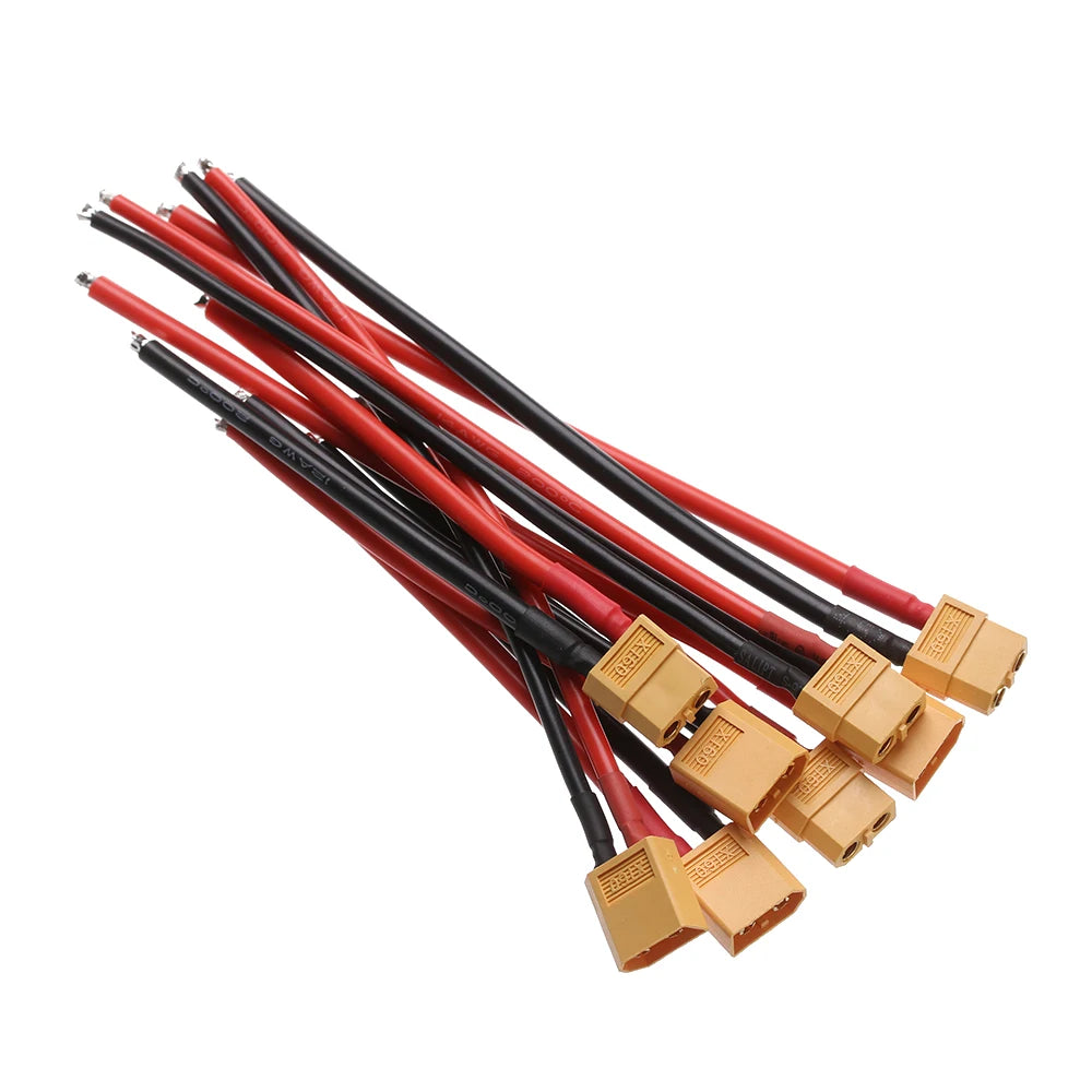 XT60 Connector Plug With Silicone Wire 12/14 AWG Female/Male Cable Dual Extension 10CM/15CM Battery Connectors Model Accessories