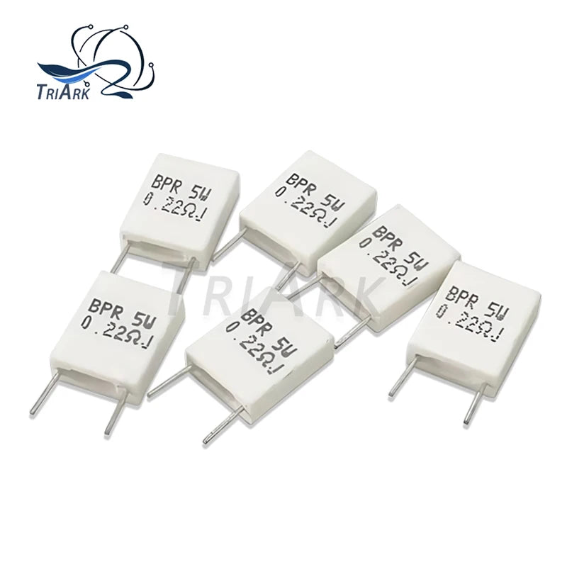 10PCS BPR MPR 5W 0.005R~100R Non-inductive Ceramic Cement Resistor Resistance 0.01R 0.05R 0.1R 0.2R 0.25R 0.3R 0.5R 4.7R 47R Ohm