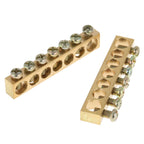 Ground Bar 7‑Hole Electrical Distribution Wire Screw Terminal Brass Ground Neutral Bar Terminal Bar