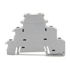 50Pcs DIN Rail Terminal Block DIKD 1.5, 1.5mm² 3-Tier Screw Clamp for C45/DZ47 Breakers & Industrial Control Cabinet