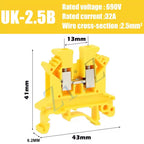 10Pcs UK 2.5 Terminal Block UK2.5B Screw Connection Connect Strip 2.5B 2.5mm² Cable Electrical Din Rail Wire Connector ZiiZ