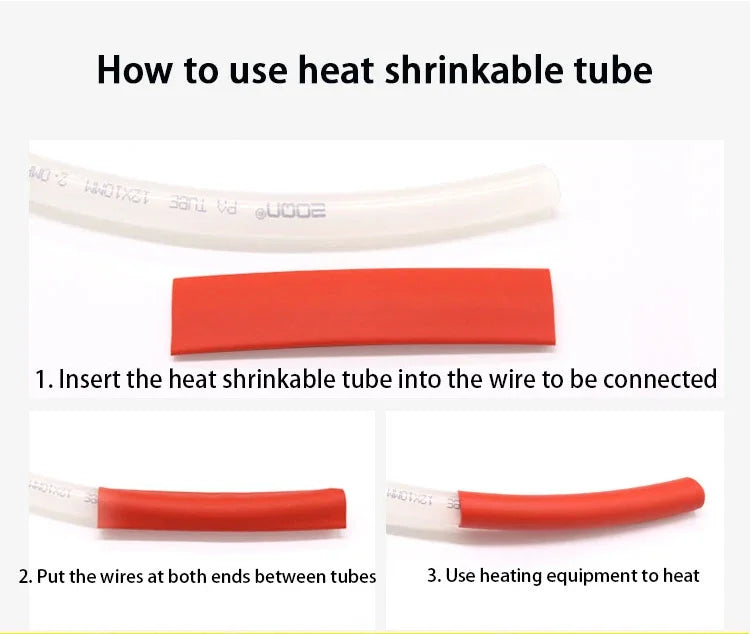 1M 3:1 Heat Shrink Tube With Double Wall Glue Diameter 1.6mm ~ 50mm DIY Wire Cable Connector Repair Waterproof Insulation Sleeve