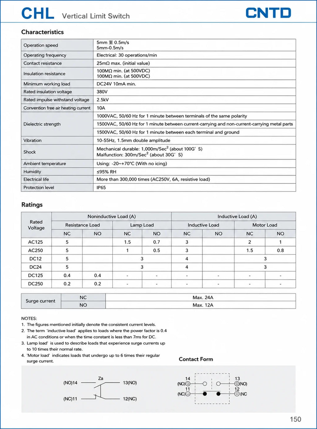 CNTD Vertical Travel Limit Switch 10A 250V CHL‑5000 CHL‑5030 CHL‑5050 CHL‑5200 CHL‑5220 CHL‑5300 Micro Switch IP65 Waterproof