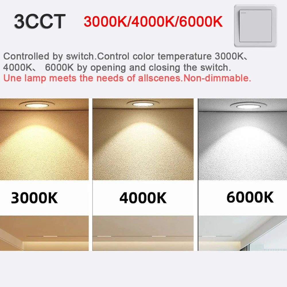Recessed Round LED COB Ceiling Spot Light 3CCT Tuya Bluetooth/ Zigbee Matter Fixtures Lighting Indoor Smart Lamp Lighting