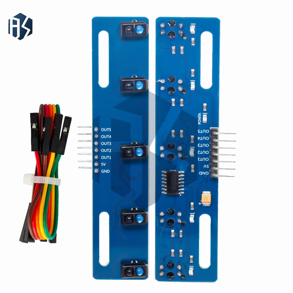 5 channel Infrared Reflective Sensor TCRT5000 KIT 5 way/road IR Photoelectric Switch Barrier Line Track Module