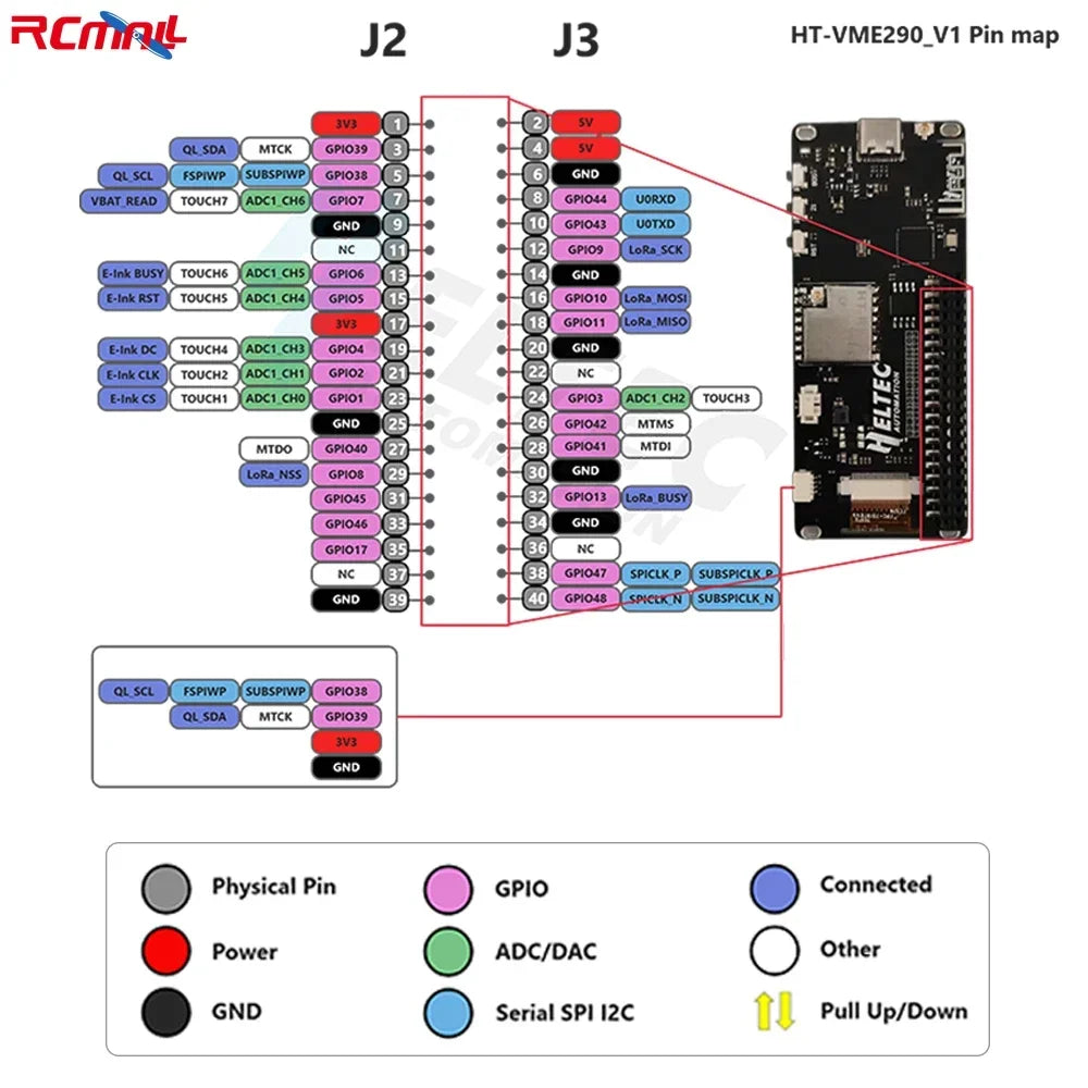 E290 IoT Development Board with 2.9" E-Ink Display Screen Low Power ESP32-S3R8 WiFi+BLE Optional LoRa for Arduino Mashtastic RPI