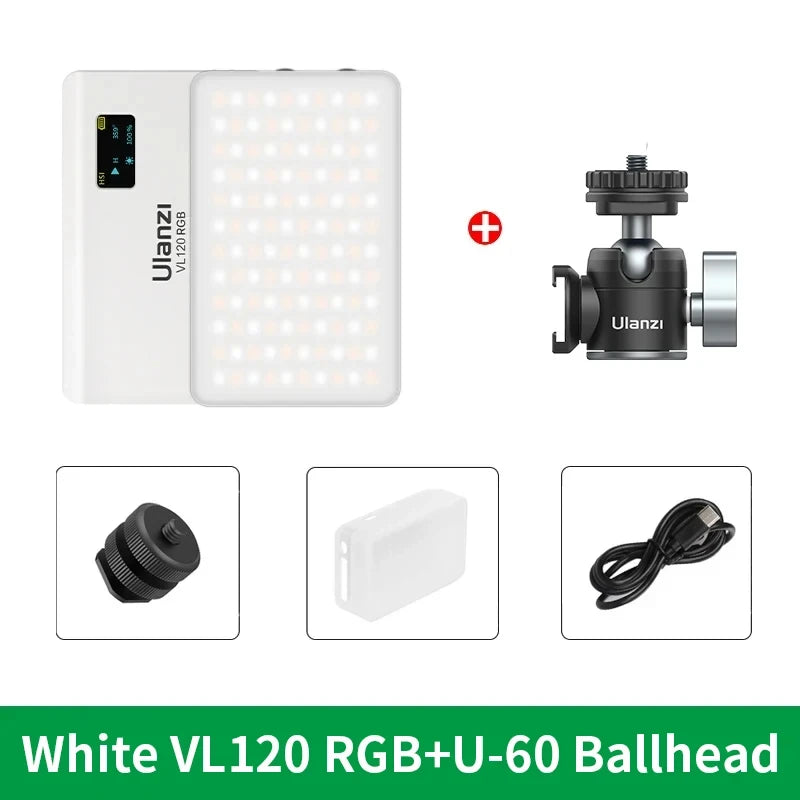 Ulanzi VL120 Full Color RGB Video Light 2500K-9000K LED Photography Lighting Dimmable Camera Light Live Vlog Fill Light