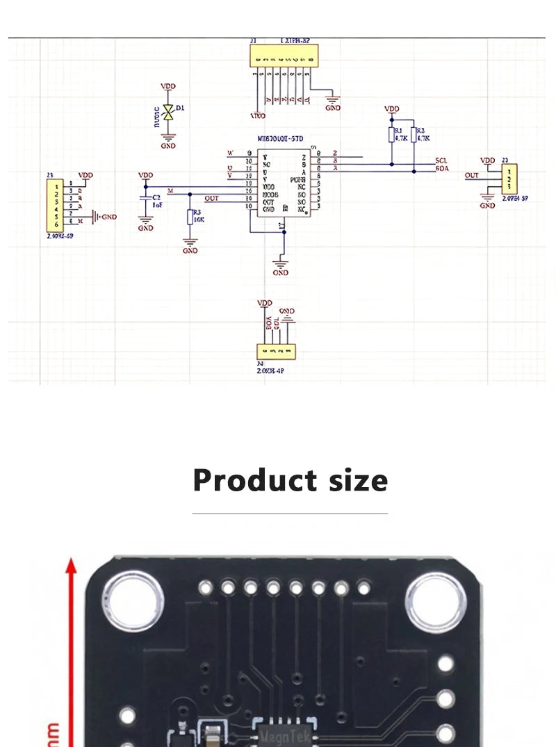 MT6701QT Magnetic Rotary Encoder Sensor Module 14-bit High Precision SPI/I2C Interface Alternative To AS5600