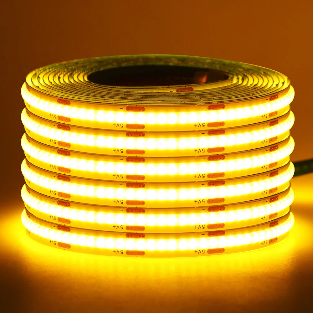 5V USB 3MM 5MM PCB COB LED Strip Light White/Red/Green/Pink/Ice Blue/Yellow TV Backlights DC5V 320Led Flex Night Lamp Home Decor