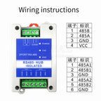 RS485 Repeaters Module Magnetic Coupling Isolated 1 Port RS485 to 2 4 8 Port RS485 HUB Concentrator Industrial Anti-Interference