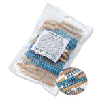 300PCS/Set 30 Kinds 1/4W 1/2W 1W 2W 3W Resistance 1% Metal Film Resistor Pack Assorted Kit 0.1R-750R 1K-820K Resistor 150PCS/Set