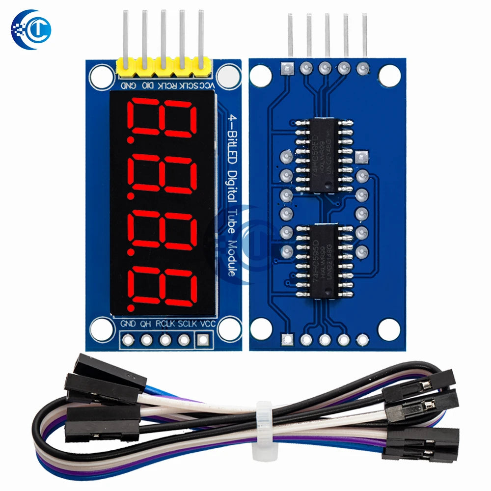 ‌4-Digit 7-Segment LED Display Module with 74HC595 Shift Register (Serial Interface) for Arduino