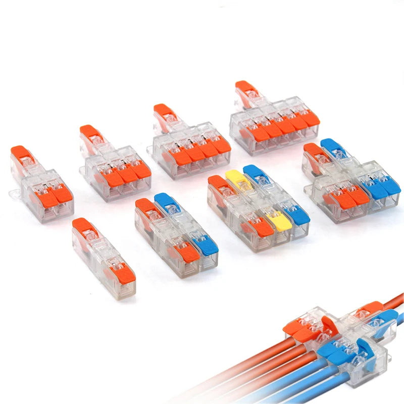 High Power 6mm² Fast Wire Electrical Connectors Universal Compact Splitter Push-in  Cable Wire Connector Fast Terminal Block