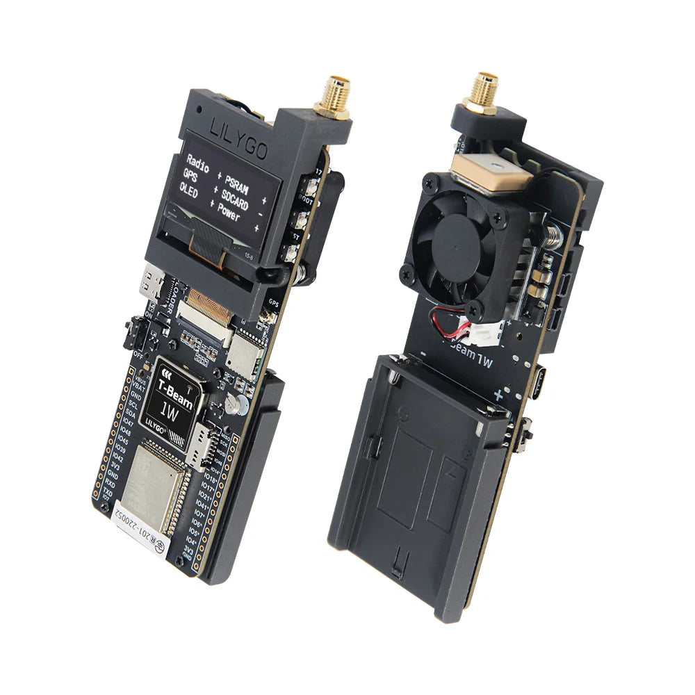 T-Beam 1W ESP32-S3 LoRa SX1262 (830–945MHz) module with 1.3" OLED and GPS, compatible with F550 battery