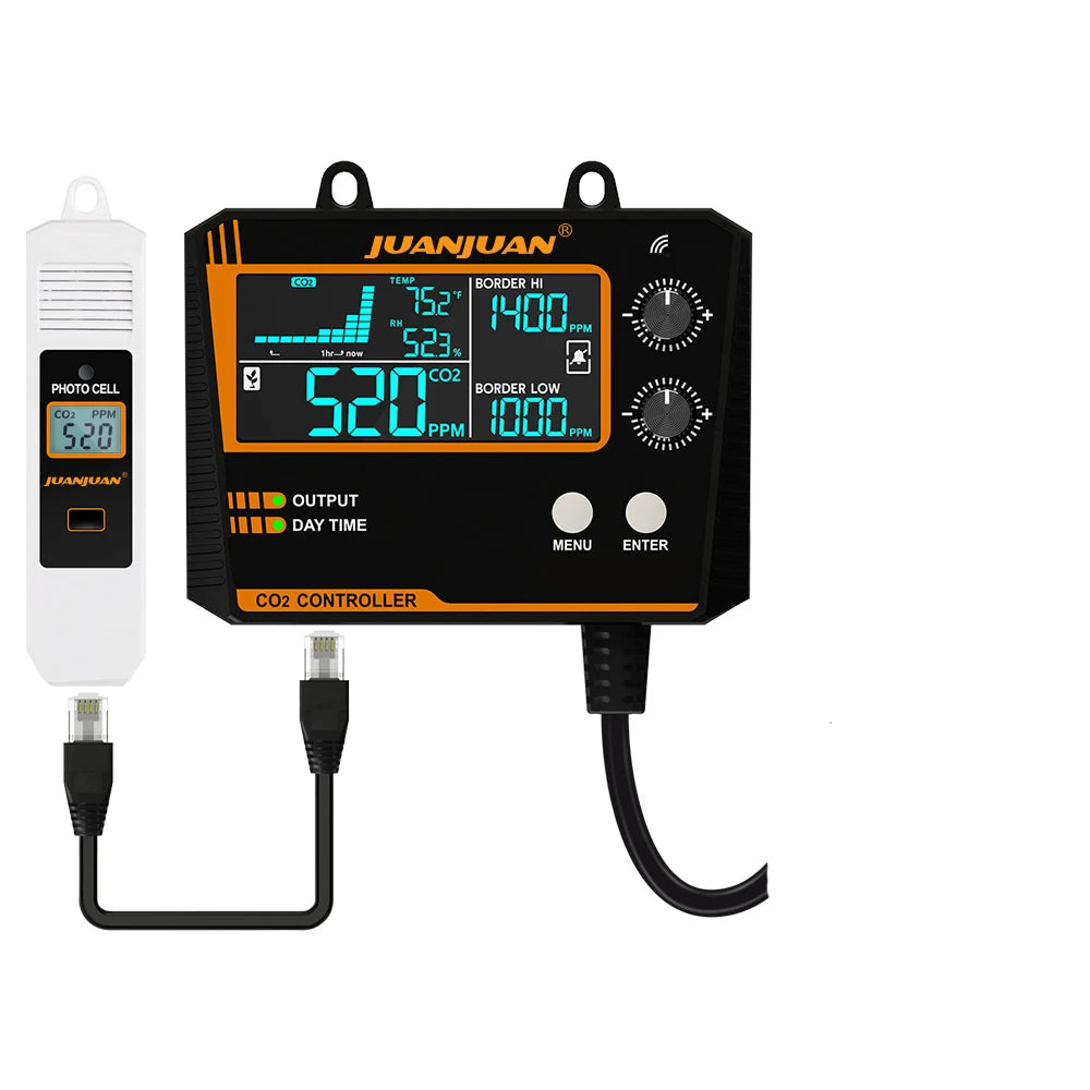 Smart CO2 Controller Dual/Single Channel NDIR CO2 Sensor Day Night Carbon Dioxide Detector For Greenhouse Hydroponics EU/US plug
