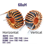 1Pcs High Current Magnetic Ring Inductor 106125-10uH 22uH 33uH 47uH 68uH 100uH Energy Storage Inductor Ring Inductor Choke Coil