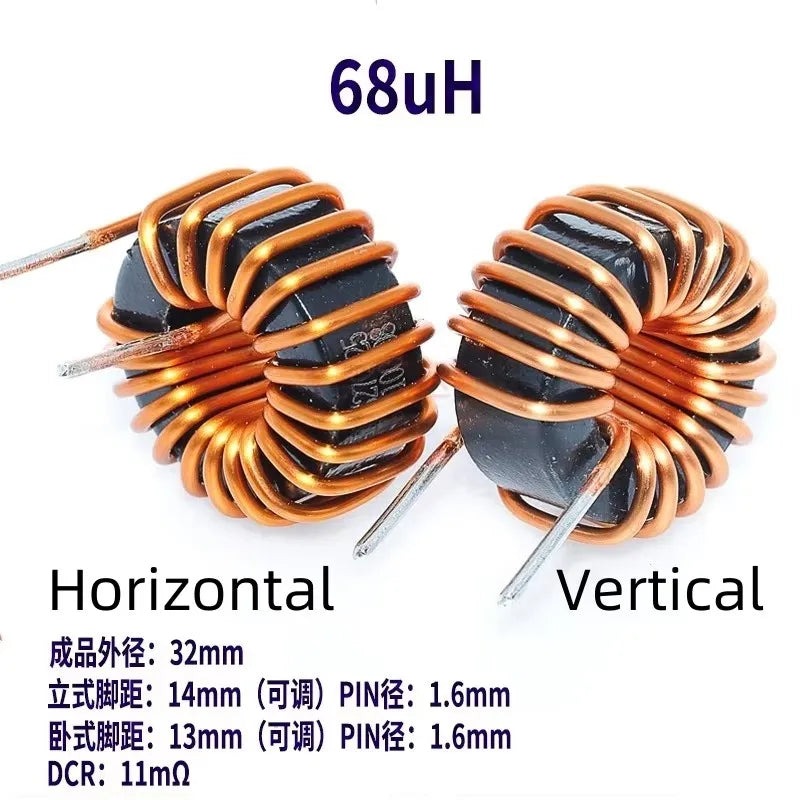 1Pcs High Current Magnetic Ring Inductor 106125-10uH 22uH 33uH 47uH 68uH 100uH Energy Storage Inductor Ring Inductor Choke Coil